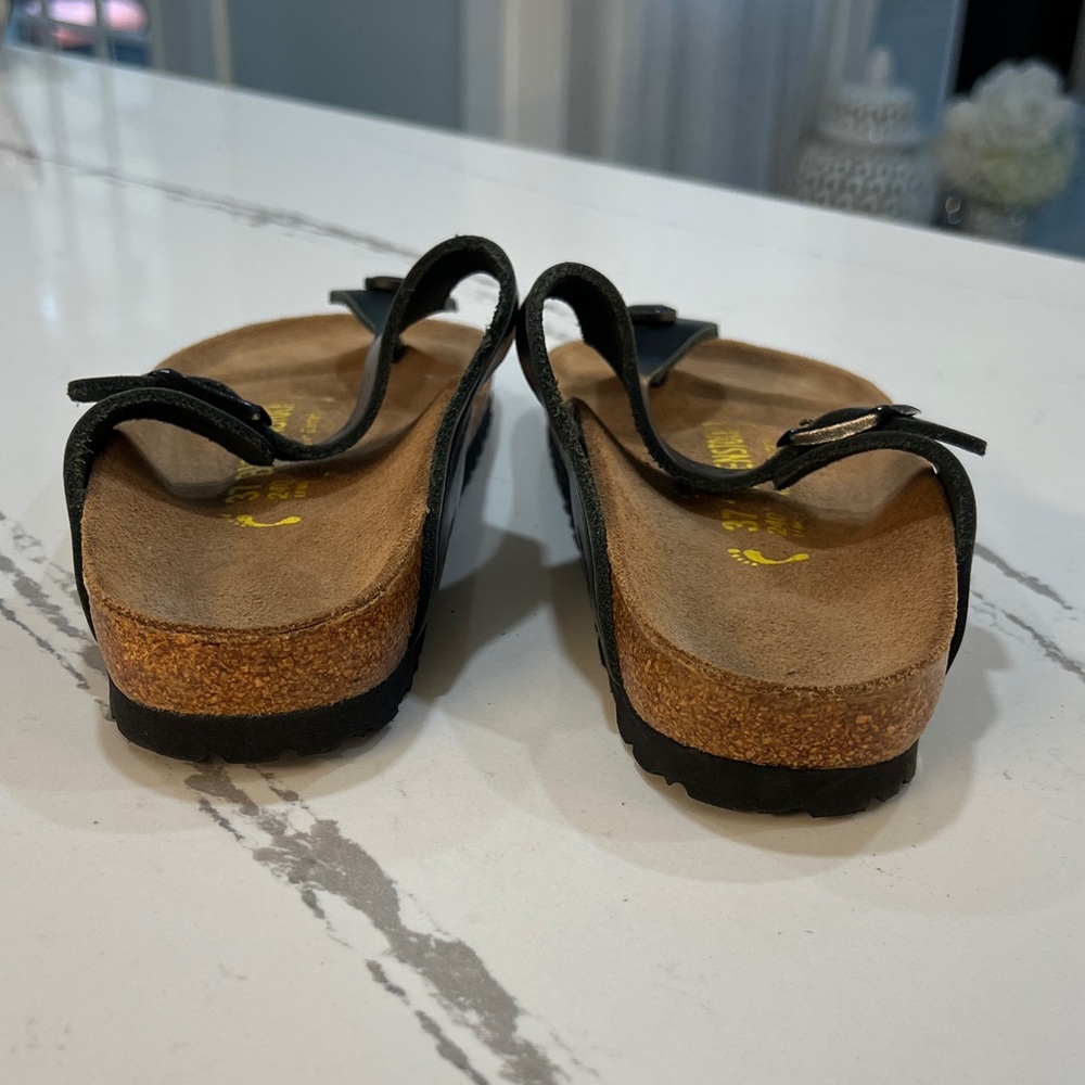 Birkenstock Gizeh Birko-Flor Slide Black Sandals size 37 EU/ 6.5 US - Picture 13 of 15